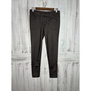 WOMENS‎ ATHLETA KNIT DENIM SLIM TREK PANTS JEANS BLACK SKINNY STRETCH MID RISE 4